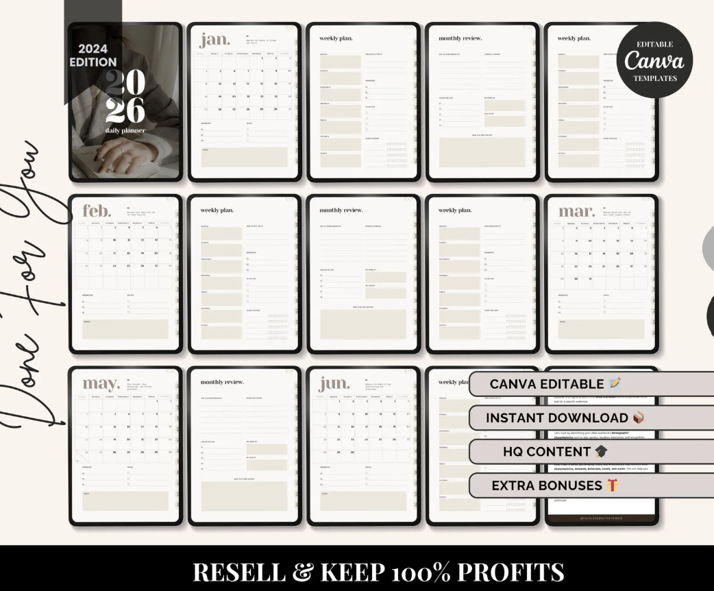 2026 PLR/ MRR Digital Planner